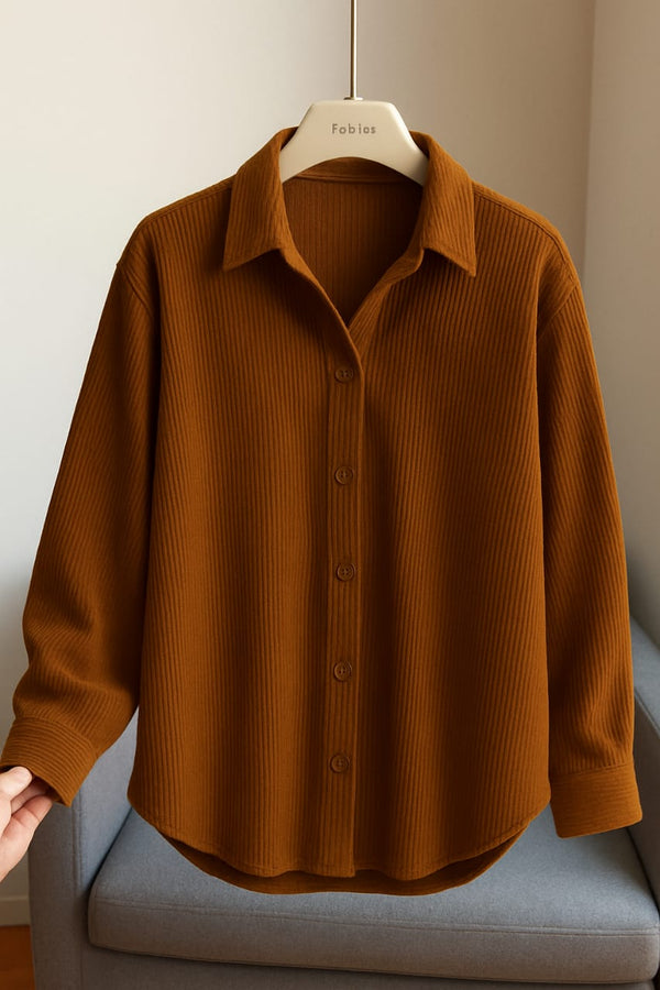 شميز قطيفة مضلع شتوي للنساء